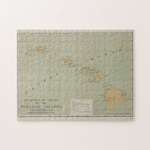 vuurtorenkaart van Hawaii (1898) Legpuzzel