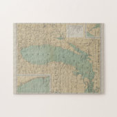  vuurtorenkaart van het meer Michigan (1898) Legpuzzel (Horizontaal)