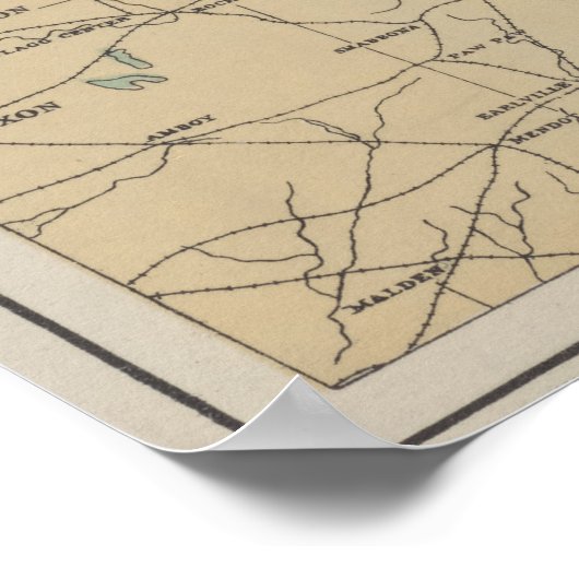 vuurtorenkaart van het meer Michigan (1898) Poster (Hoek)