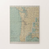  vuurtorenkaart Washington & Oregon (1898) Legpuzzel (Verticaal)