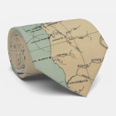  vuurtorenkaart Washington & Oregon (1898) Stropdas (Opgerold)