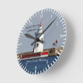 Vuurtorenklok van Harbor Beach Ronde Klok (Hoek)