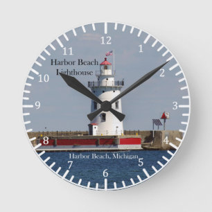 Vuurtorenklok van Harbor Beach Ronde Klok