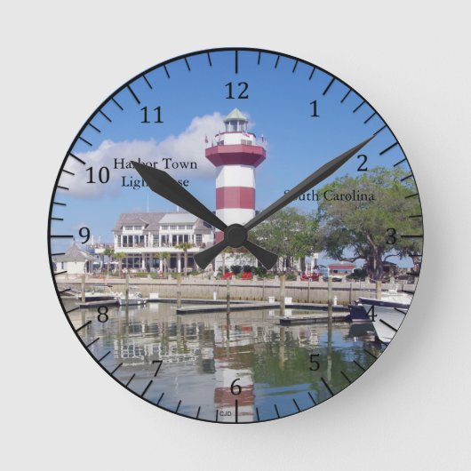 Vuurtorenklok van Harbor Town Ronde Klok (Voorkant)