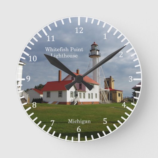 vuurtorenklok van Whitefish Point Ronde Klok (Voorkant)