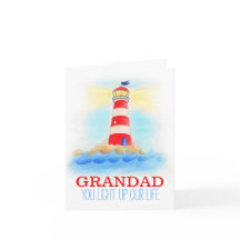 Vuurtorenkunst en slogan Verjaardag Kaart