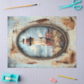 Vuurtorenkunst met Rope Border Decoupage Tissuepapier (Craft)