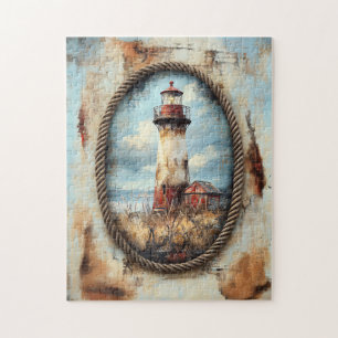 Vuurtorenkunst met Rope Border Legpuzzel