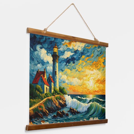 Vuurtorenlandschap Hangend Wandkleed (Gebogen)