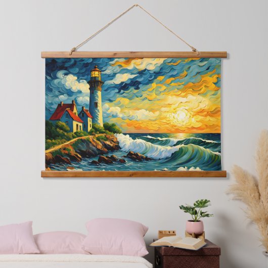 Vuurtorenlandschap Hangend Wandkleed (Slaapkamer)