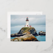 Vuurtorenlandschap Kust Oceaan Kalm landschap Folie Feestdagen Briefkaart (Voorkant / Achterkant)