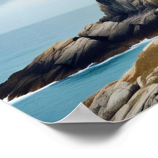 Vuurtorenlandschap Kust Oceaan Kalm landschap Poster (Hoek)