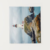 Vuurtorenlandschap Kust Oceaan Kalm landschap Wandkleed (Voorkant)