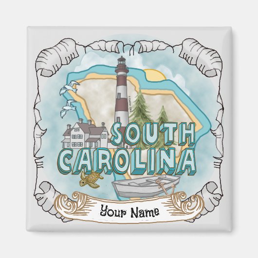 vuurtorenmagneet van South Carolina Magneet (Voorkant)
