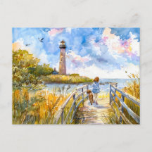 Vuurtorenparcours met waterverf voor kinderen en h