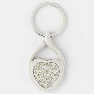 Vuurtorenpatroon voor kusthuisjes sleutelhanger