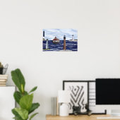 vuurtorens aan de golfkust poster (Thuiskantoor)