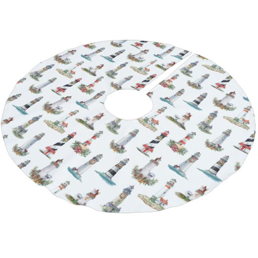 Vuurtorens Kerstmis Kust Kerstboom Rok (Gekanteld)