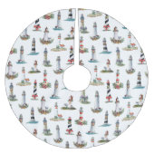 Vuurtorens Kerstmis Kust Kerstboom Rok (Voorkant)