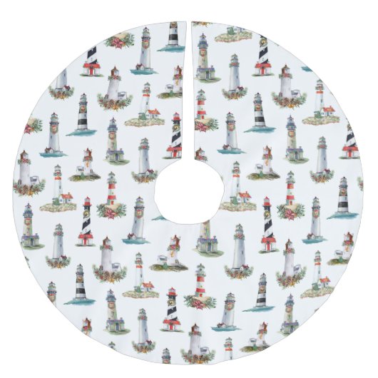 Vuurtorens Kerstmis Kust Kerstboom Rok (Voorkant)