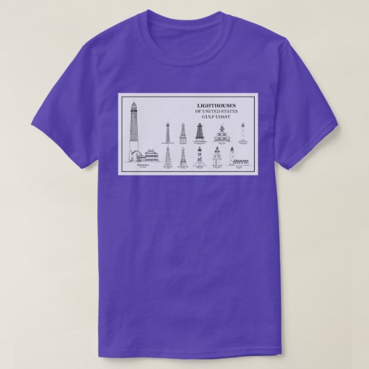 Vuurtorens van de Golfkust van de Verenigde Staten T-shirt (Design voorkant)