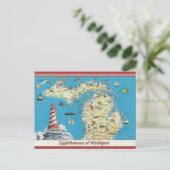 vuurtorens van Michigan Briefkaart (Staand voorkant)