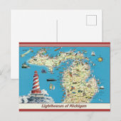 vuurtorens van Michigan Briefkaart (Voorkant / Achterkant)