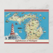 vuurtorens van Michigan Briefkaart (Voorkant)