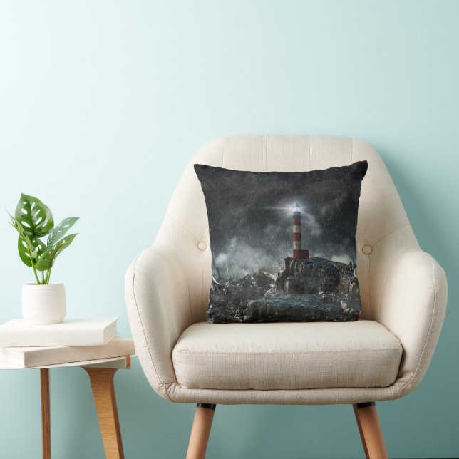Vuurtorens | Vuurtoren in de storm Kussen (Stoel)