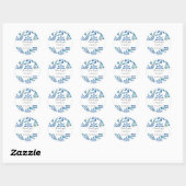 Vuurtorenstrand Aquarel Handgeschilderd Ronde Sticker (Vel)