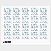 Vuurtorenstrand Aquarel Handgeschilderd Vierkante Sticker (Vel)