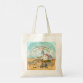 Vuurtorenstrandfiets Tote Bag (Achterkant)