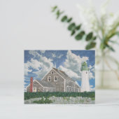 Vuurtorenwachterswoning van Scituate Briefkaart (Staand voorkant)