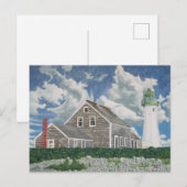 Vuurtorenwachterswoning van Scituate Briefkaart (Voorkant / Achterkant)
