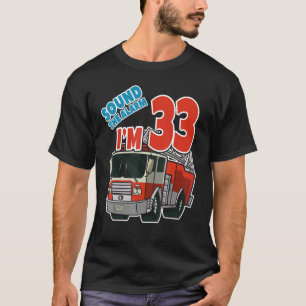 Vuurtruck 33rd Birthday Fireman Fire Truck Boys T-shirt