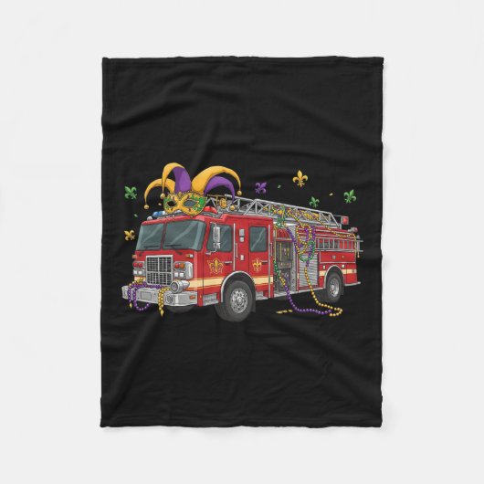 Vuurtruck Alligator Krokodil Mardi Gras Boys Manne Fleece Deken (Voorkant)