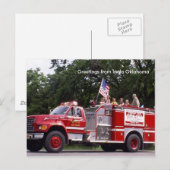 Vuurtruck, groeten van Inola Oklahoma Briefkaart (Voorkant / Achterkant)