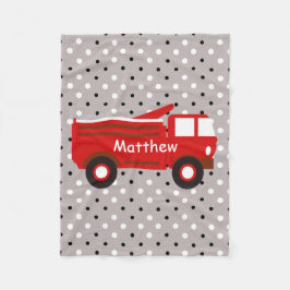Vuurtruck met naam, leuk voor kinderen. fleece deken