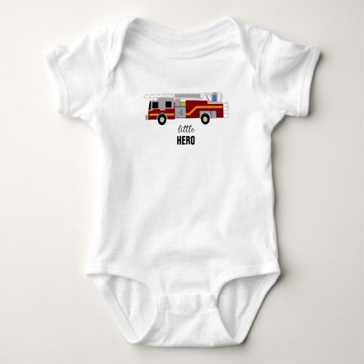 Vuurtruck schilderij Little Hero Baby Bodysuit (Voorkant)