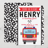 Vuurtruck uitnodiging (Voorkant / Achterkant)