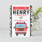 Vuurtruck uitnodiging (Staand voorkant)