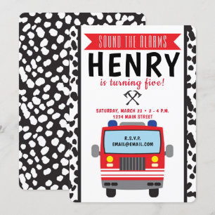 Vuurtruck uitnodiging