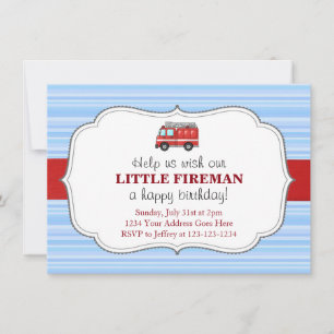 Vuurtruck uitnodiging