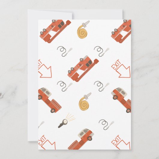 Vuurtruck uitnodiging (Achterkant)