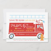 Vuurtruck uitnodiging (Voorkant)