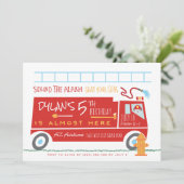 Vuurtruck uitnodiging (Staand voorkant)