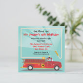 Vuurtruck uitnodiging (Staand voorkant)