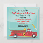 Vuurtruck uitnodiging (Voorkant)