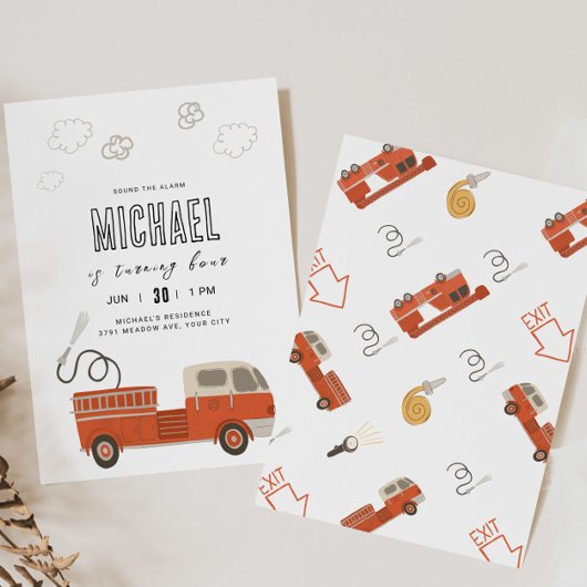 Vuurtruck uitnodiging