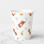 Vuurtruck uitnodiging papieren bekers (Achterkant)